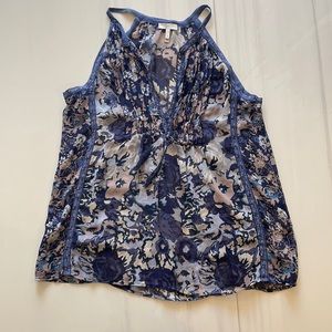 Joie Shara sheer floral sleeveless tank top blouse